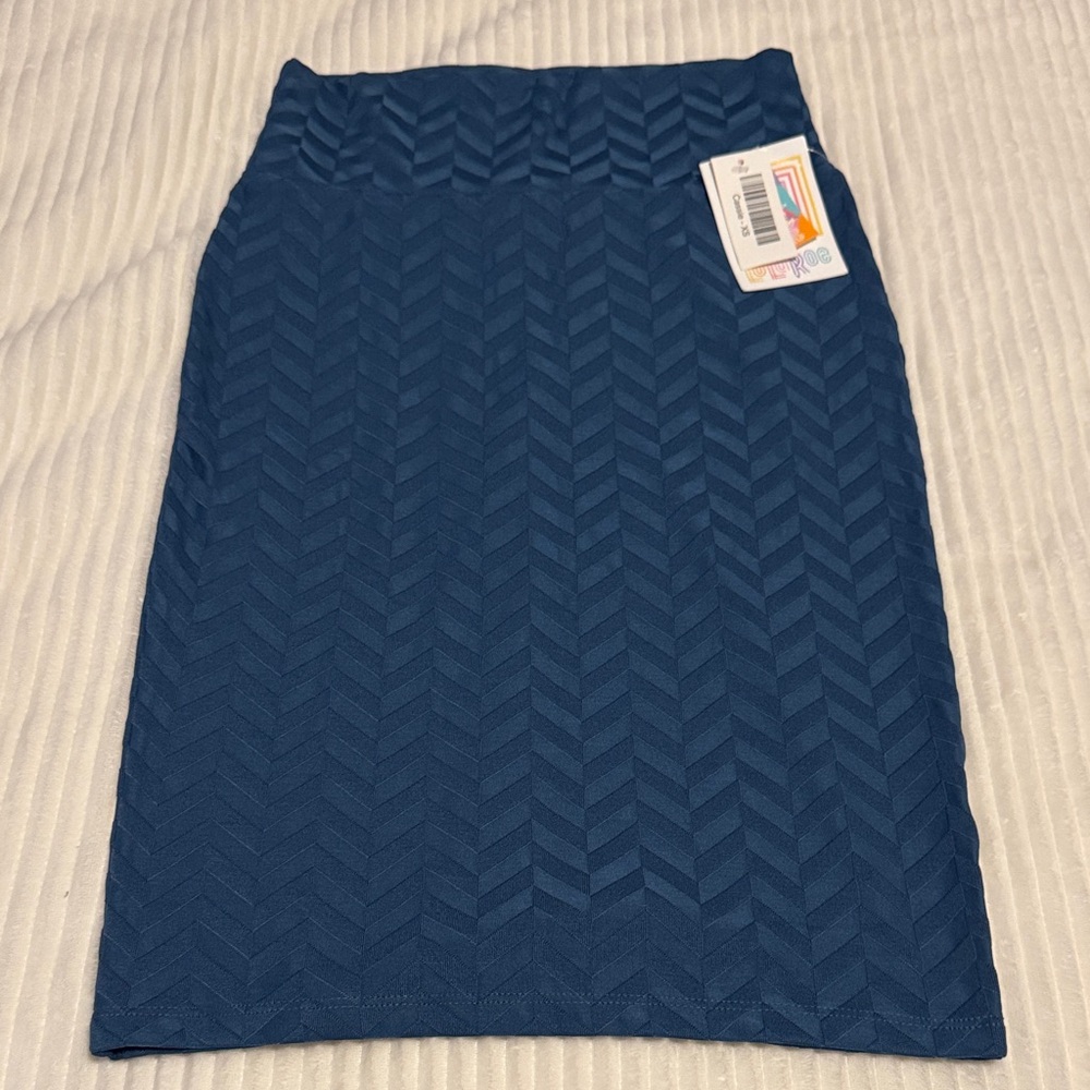 LuLaRoe Blue Chevron Pencil Skirt